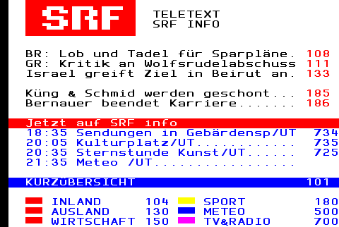 teletext.ch - SRFInfo 100